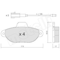Bremsbelagsatz Scheibenbremse Metelli 22-0159-3 FüR Fiat Ford Vorderachse