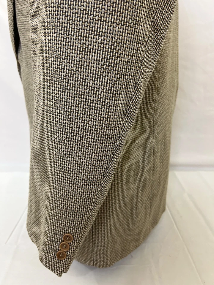 Abrigo deportivo Lanificio Fratelli Bacci LUCHO para hombre talla 46L dorado negro tweed hecho en Italia Foto 4 de 4