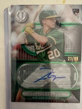 2024 Topps Tribute - Tribute Autographs Zack Gelof #TA-GEL Green /99 (AU, RC)