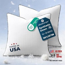 Synthetic Down Pillow Insert - 18x18 Down Alternative, Ultra Soft 18x18 Inch 2