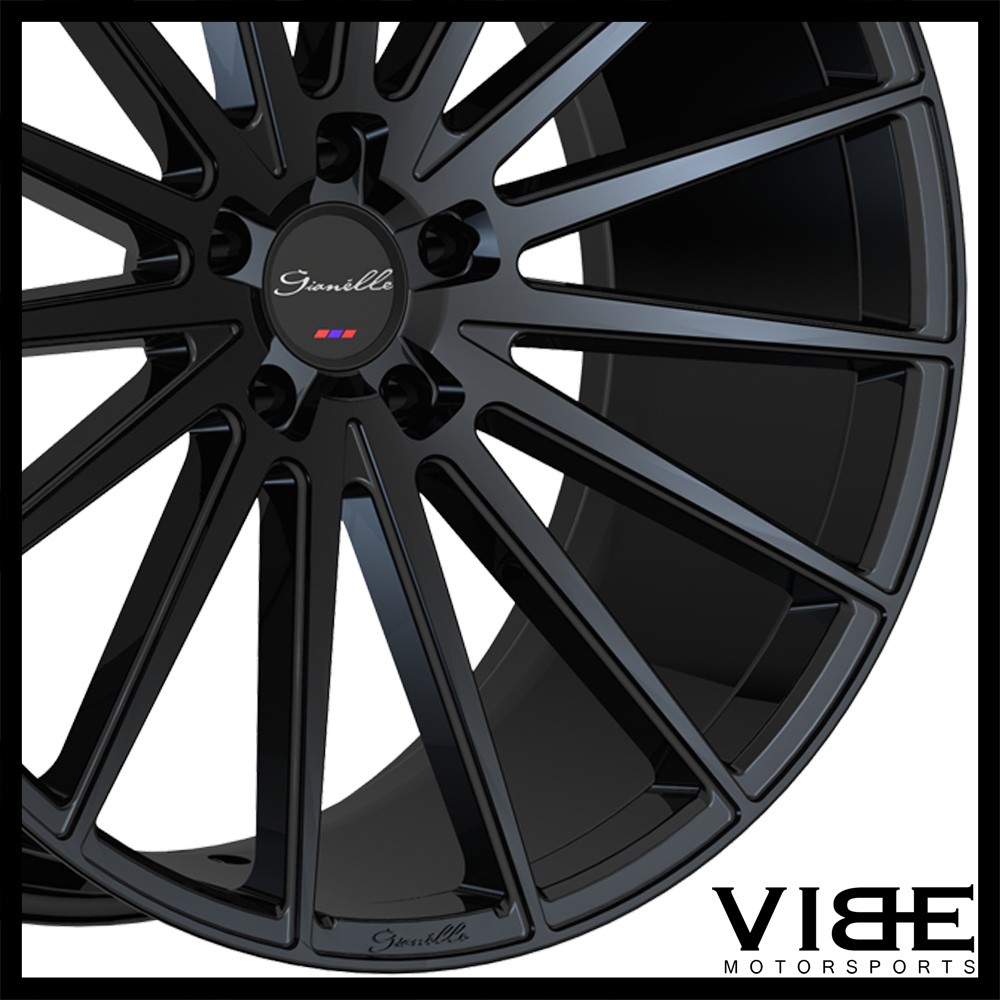 22" GIANELLE VERDI GLOSS BLACK CONCAVE WHEELS RIMS FITS LEXUS MASERATI GHIBLI