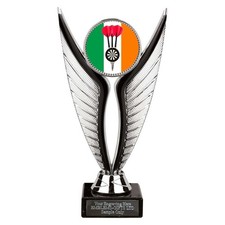Ireland Darts Award 195mm Silver/Black Eagle Trophy Engraved Free