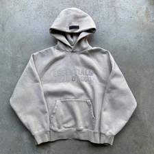 Essentials Fear of God Hoodie Sweatshirt Cream Oatmeal Men's Small