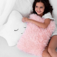 Perfectto Design Set of 2 Decorative Pillows, Toddler Room. Star Fluffy White...