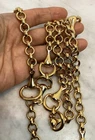 Vintage Gold Tone Horsebit Equestrian Chain Belt 44” Long