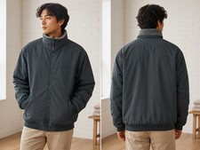 Vintage LL Bean Mens Fleece Lined Warm Up Bomber Jacket Green Coat Gorpcore L