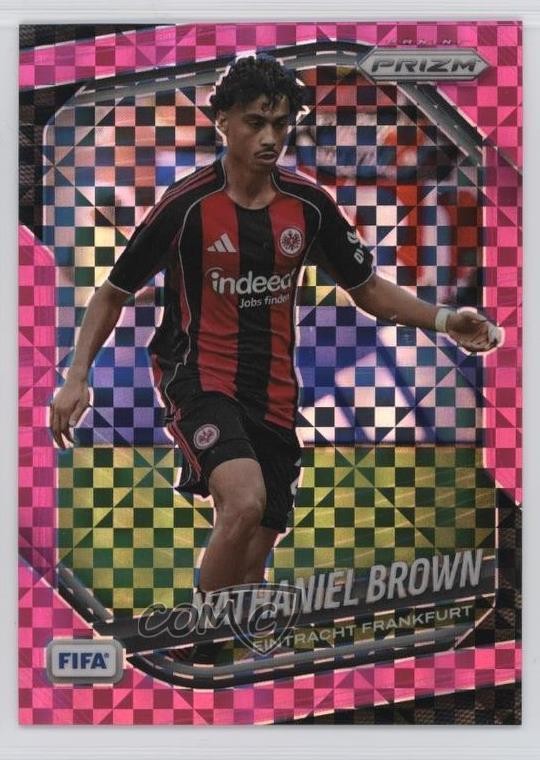 2025-26 Panini Prizm FIFA Pink Power Prizm 8/75 Nathaniel Brown #291 10x7