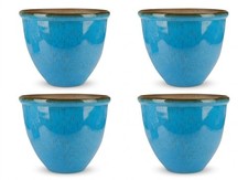 (Set of 4) 30cm Glazed Effect Garden Plant Pots Indoor Outdoor Recycled Planter