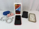 Red iPhone 14 128GB AT&T (Back Issues) w/ Accessories - Works Great !!