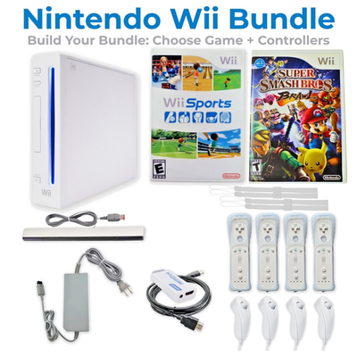 Nintendo Wii Console Bundle HDMI | 1-4 Controllers Wii Sports