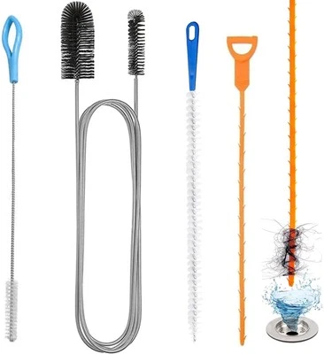 ANGELEMM Drain Unblocker Cleaner Brush Tool - 4PCS Shower Gunk...