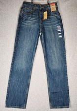Levi's Women's Low Pro Straight Leg Zip Fly Mid Rise Jeans Blue NWT 25 30 L