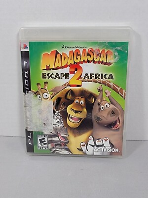 Madagascar 2: Escape Africa, Sony PlayStation 3, cover art and manual, no game