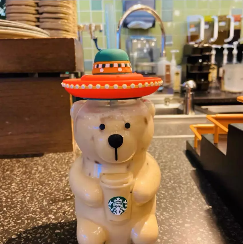 Starbucks New Bear Straw Glass Cup Water Cup Milk Cup Animal Cup