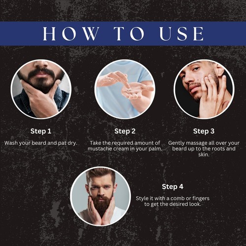 Certified Organic Beard Mustache Cream for Men Care Growth & Shine 50gm - Picture 8 of 8