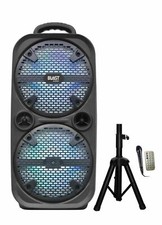 Fully Amplified Portable 3000 Watts Peak Power 2X8  Speaker FREE stand mic inc