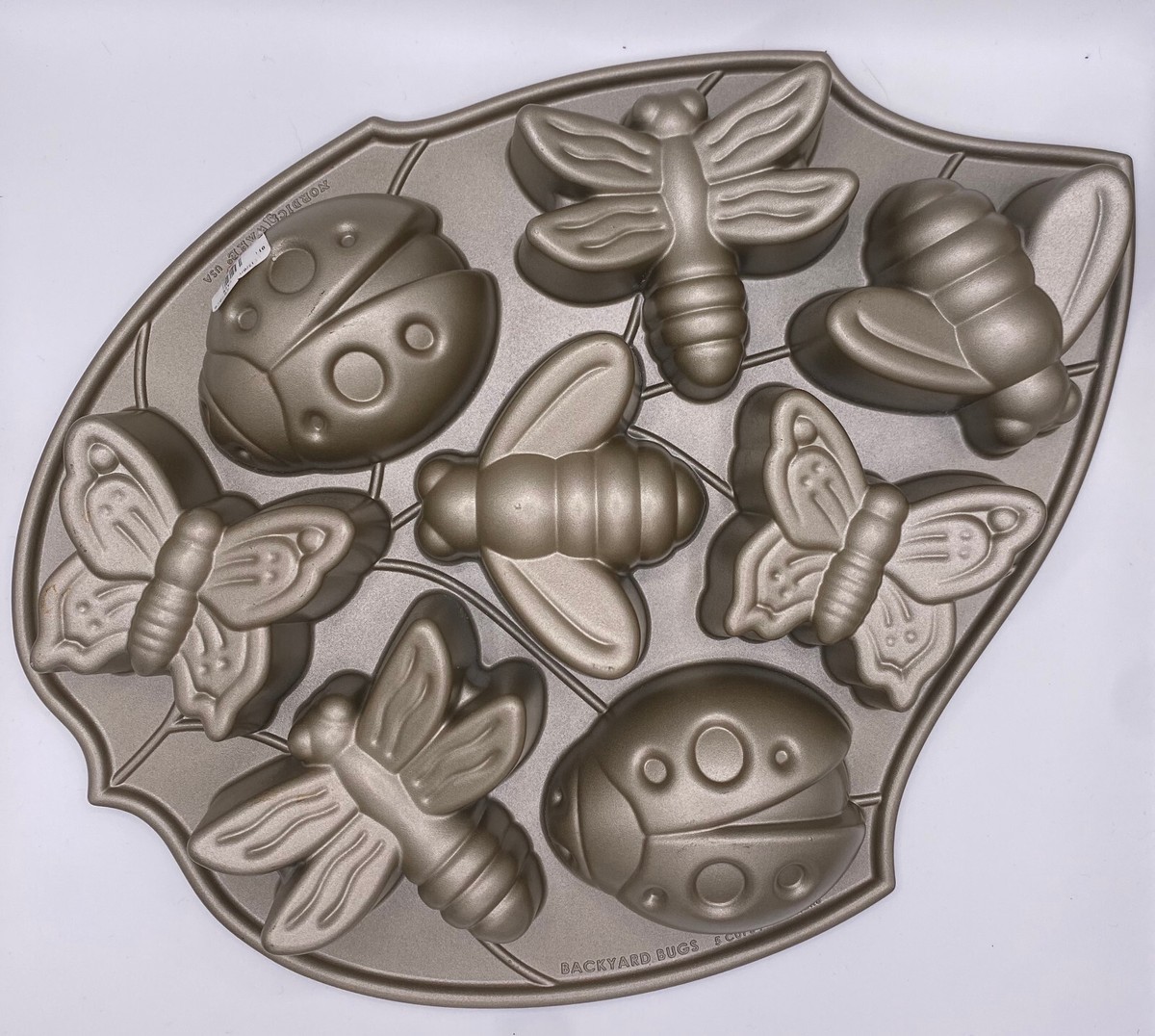 Nordic Ware Backyard Bugs 3D Cakelet Pan Lady Bugs, Dragonflies