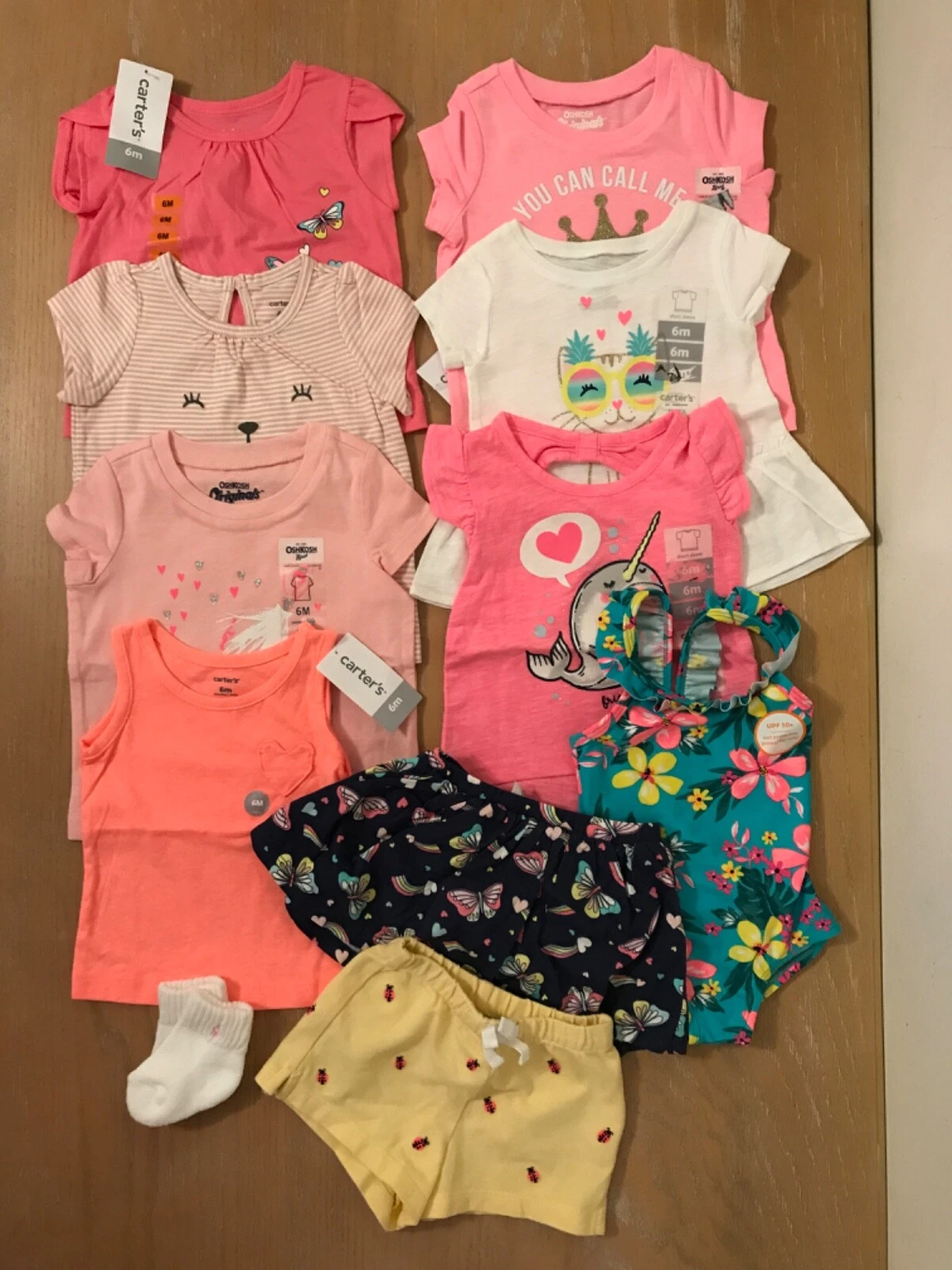 New! Carter's & Oshkosh Infant Girls Summer Clothing Lot of 11 Size 6 Months
Opens in a new window o