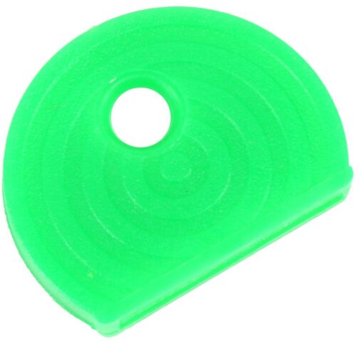 10x NEON GREEN KEY COVER CAPS Fluorescent Highlighter BRIGHT Keyring ID Tag Top - Picture 1 of 2