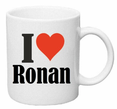 Kaffeetasse I Love Ronan Keramik Höhe 9,5cm in Weiß