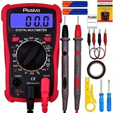 Plusivo Digital Multimeter Measuring Voltage Resistance Current Meter AC DC