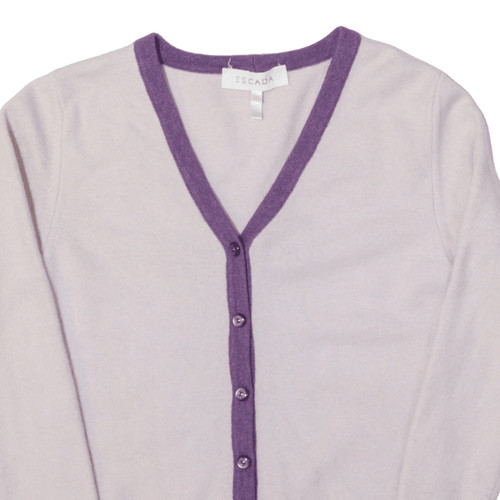 ESCADA Cashmere Womens Cardigan Pink V-Neck Tight Knit Wool XS - Picture 2 of 8