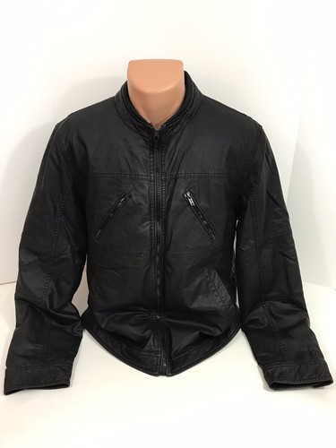 Black Jacket Distressed Faux Leather | eBay