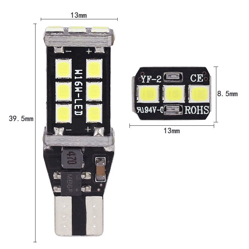2x Xenón Blanco 15-SMD Bombillas LED para Toyota RAV4 2004-2019 Luces Retroceso Foto 4 de 4