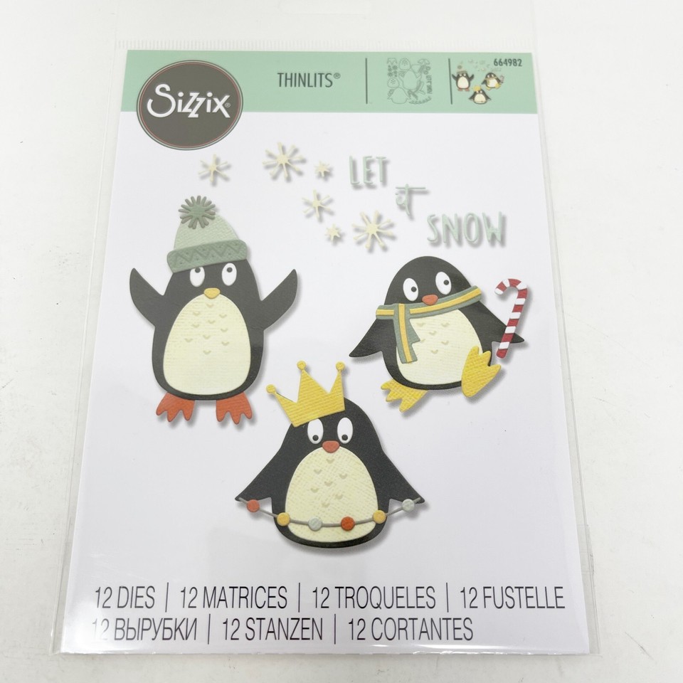 Sizzix Thinlits WINTER Die Cuts Woodland Critters Christmas Theme 7 Pcs