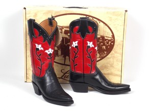 red lucchese boots