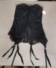 Vtg New NWT Goddess Style 711 Bridal Merry Widow Bustier White & Black B C D DD