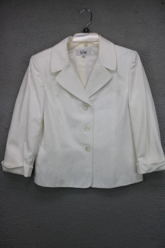 Traje Falda Le Suit Marfil Brillante-Talla 10-Totalmente Forrado Foto 2 de 4