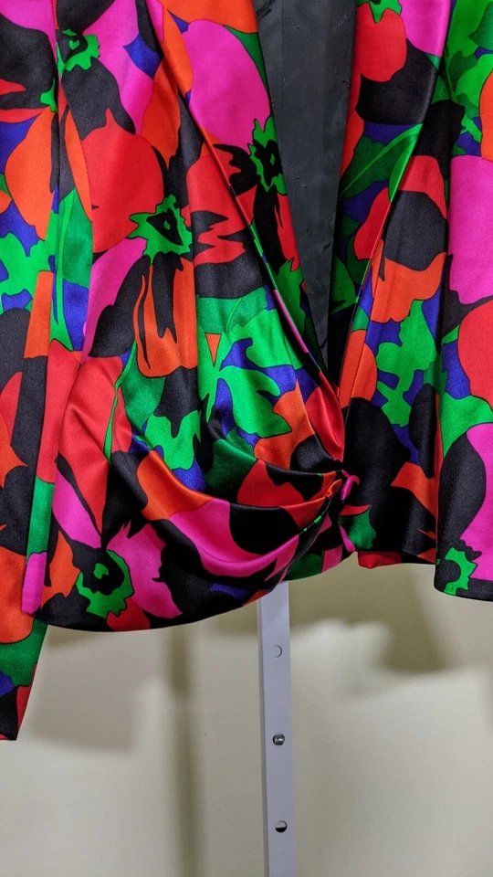 Balenciaga 复古多色花卉丝绸夹克外套 40 法国四边形 — 第 4/4 张图片