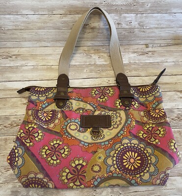 Relic Purse Womens Floral Brown Leather 70's Style Hippie Boho