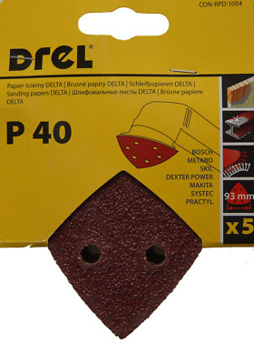 5 Blatt Klett Delta Schleifpapier Körnung wählbar : P40-240 Größe: 93x93x93 mm