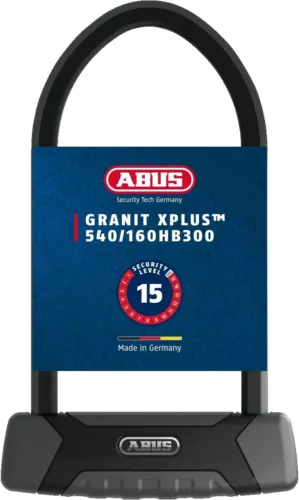 ABUS Bügelschloss Granit XPlus 540 + USH-Halterung - Fahrradschloss mit 13 mm