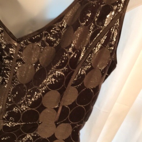 Etcetera Allegro Rhapsody Dress Sleeveless Chocolate Dots Print Lined Size 2 - Picture 6 of 12