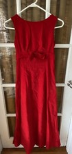 UNBRANDED HANDMADE LADIES' VINTAGE '60'S RED VELVET FORMAL HOLIDAY DRESS, XS