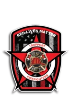 Red Lives Matter Thin Line USA Decal Sticker Firefighter American Flag IAFF