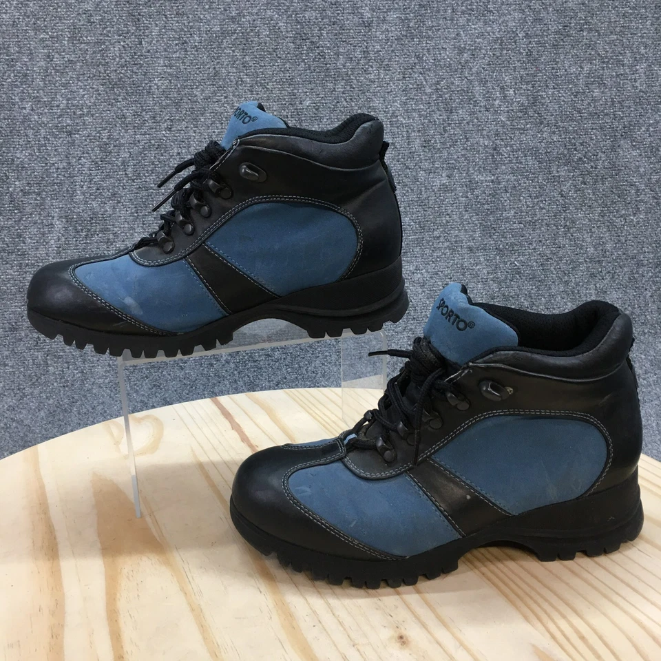 Sporto Waterproof Boots Womens 8 M Blue Faux Leather Ankle Top Round Lace Up - Image 2 of 4