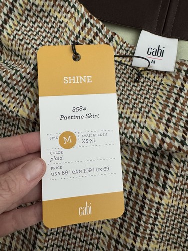 Cabi Women's Pastime Blazer Skirt Suit Set Plaid Brown Business Church 4/Medium - Picture 20 of 23