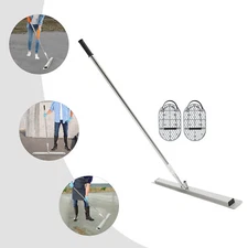Long Handle Concrete Trowel Cement Surface Smoothing Tool w/ Finishing Shoes NEW