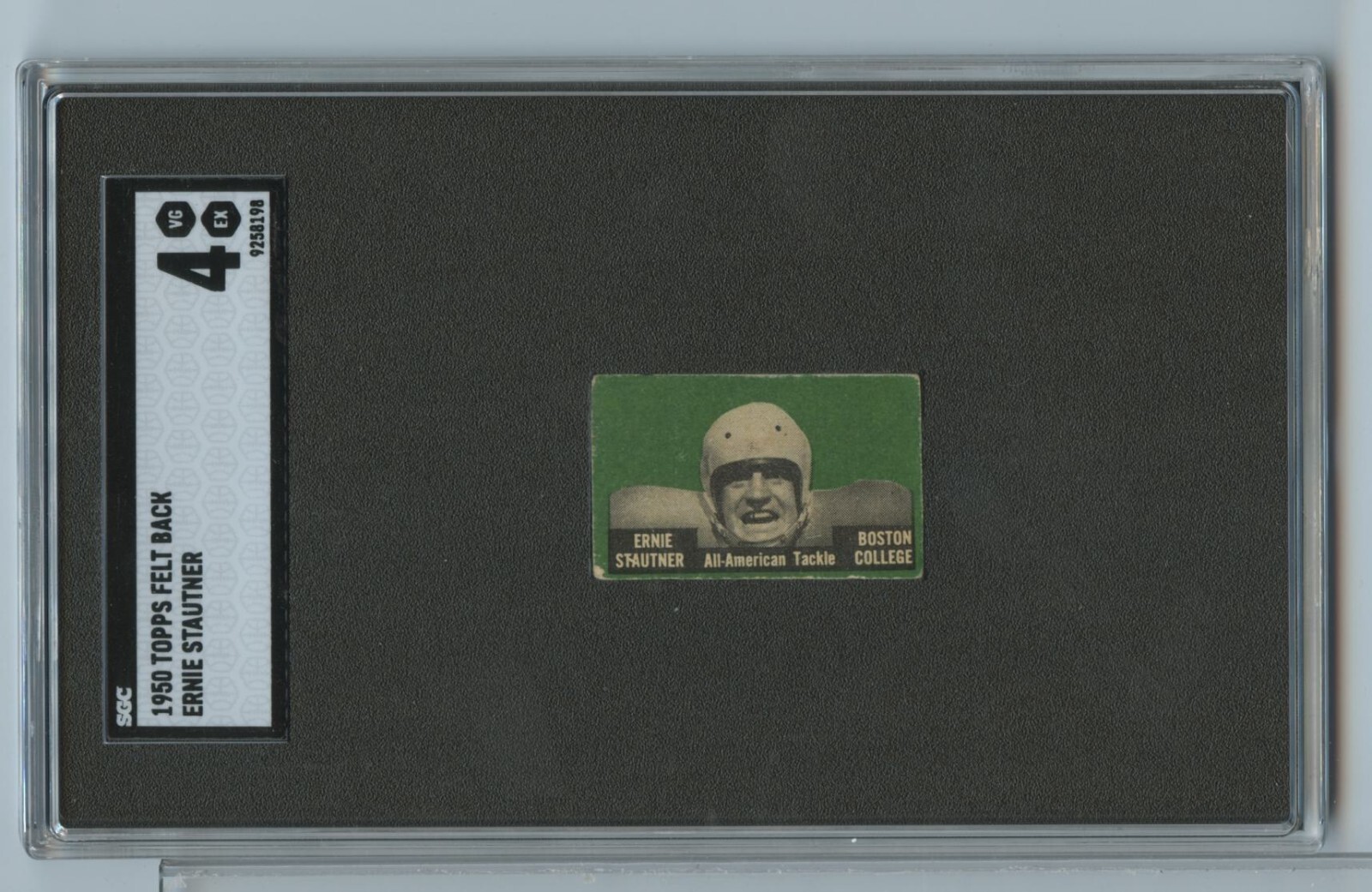Ernie Stautner Football Cards 1950 Topps Felt Backs trading card — raw and PSA graded price guide