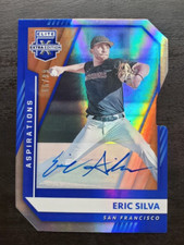 2021 Elite Extra Edition Eric Silva Aspirations Blue Die Cut Auto 66/99 Giants