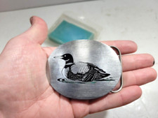 Vintage 1993 Belt Buckle Duck Hunter Bird Sportsman Siskiyou D-7 made in U.S.A.