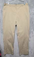 Lands End Pants Womens Size 18 Fit 3 Khaki Elastic Waist Pockets Casual Everday