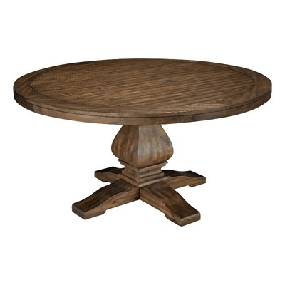 Alpine Furniture Kensington 60'' Round Solid Pine Dining Table in Walnut