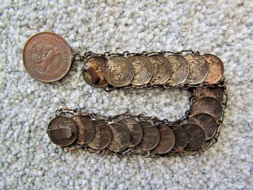 Handmade Mexican Coin Bracelet - Picture 2 of 3