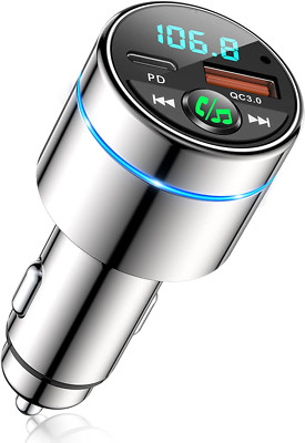 FM Transmitter Auto Bluetooth 5.3 QC3.0 18W Schnell Ladegerät Zigarettenanzünder