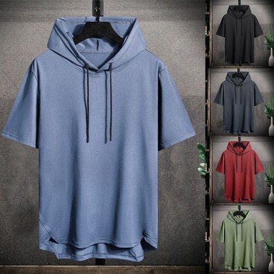 Spitze T-Shirt Aktivkleidung Fitnessstudio Gilet Herren Kapuzenpullover